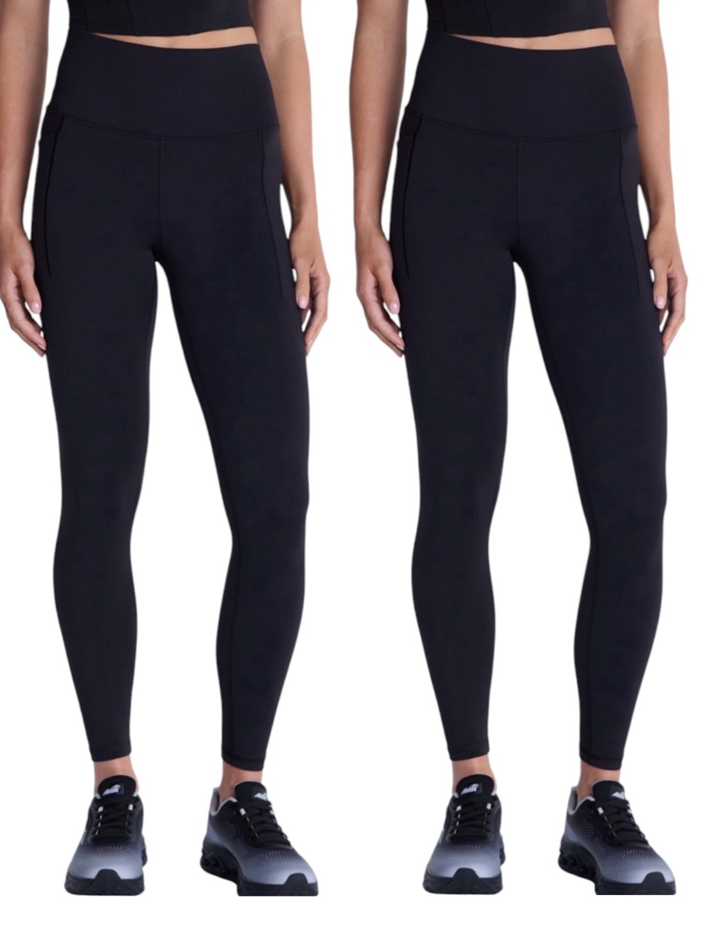 AVIA Black SoftSculpt Leggings 25” Inseam (Two Pairs) Size Small